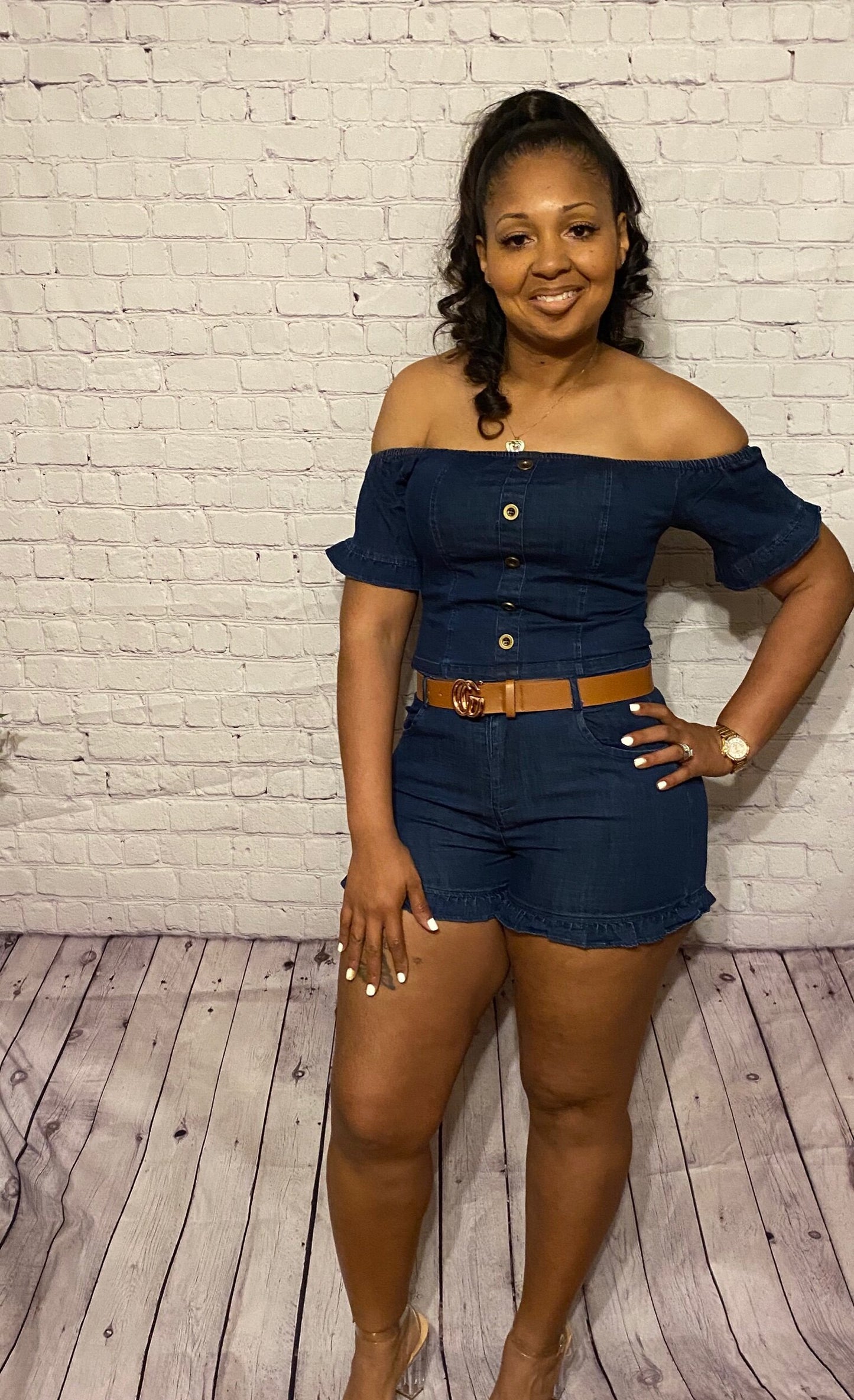 Cold Shoulder Short Set