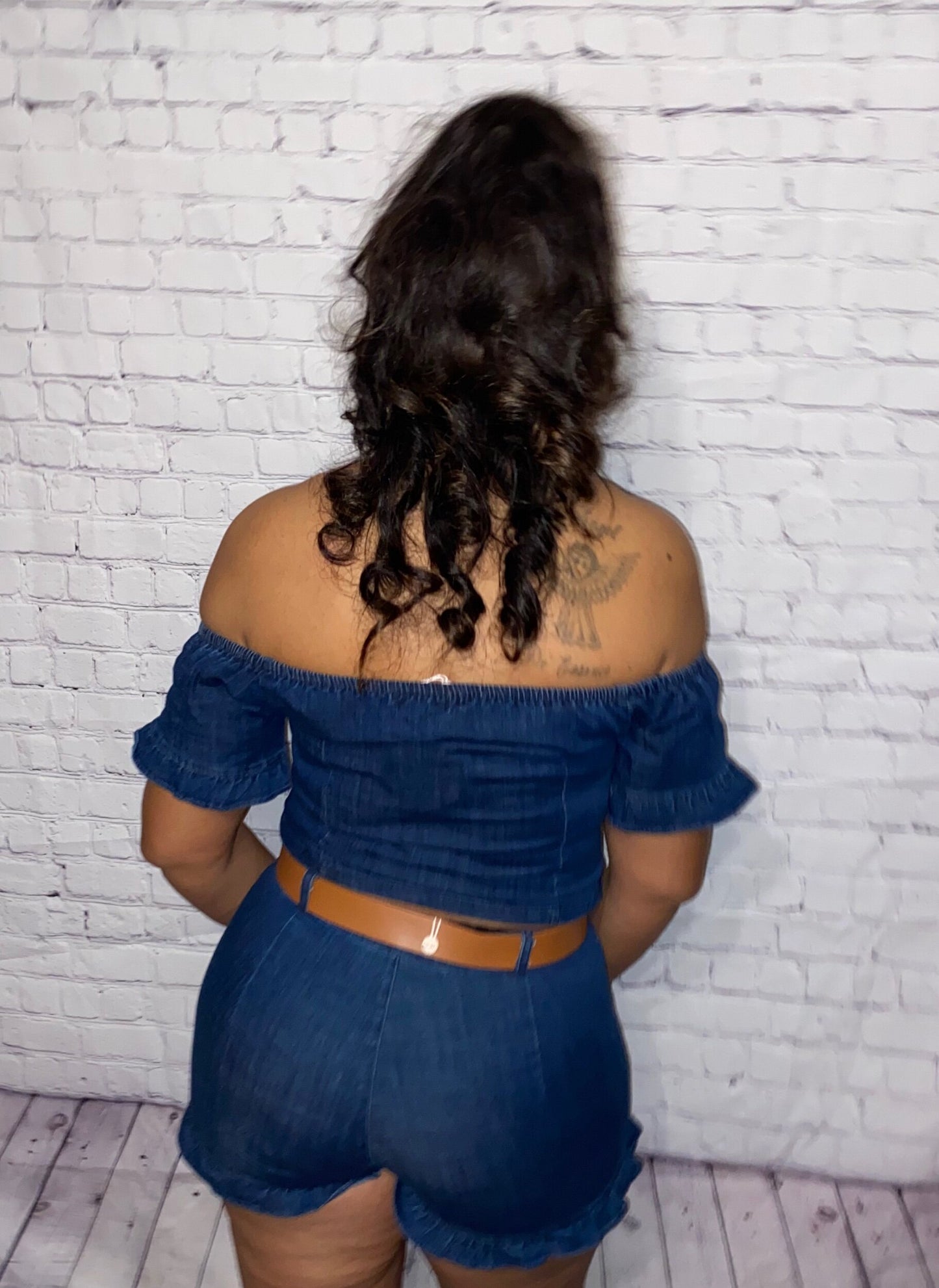 Cold Shoulder Short Set