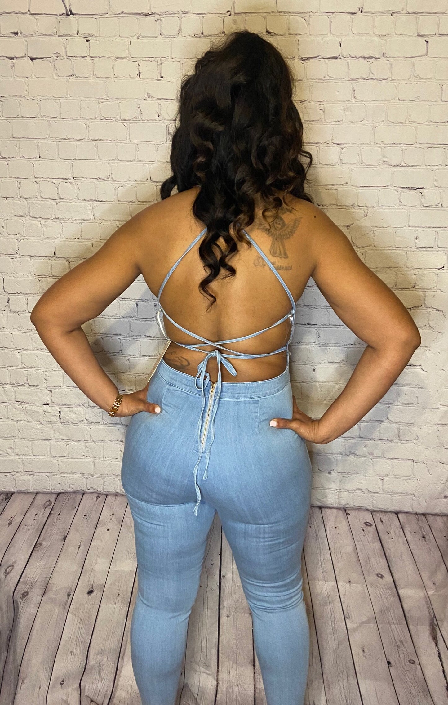 Sexy crisscrossed jumpsuit