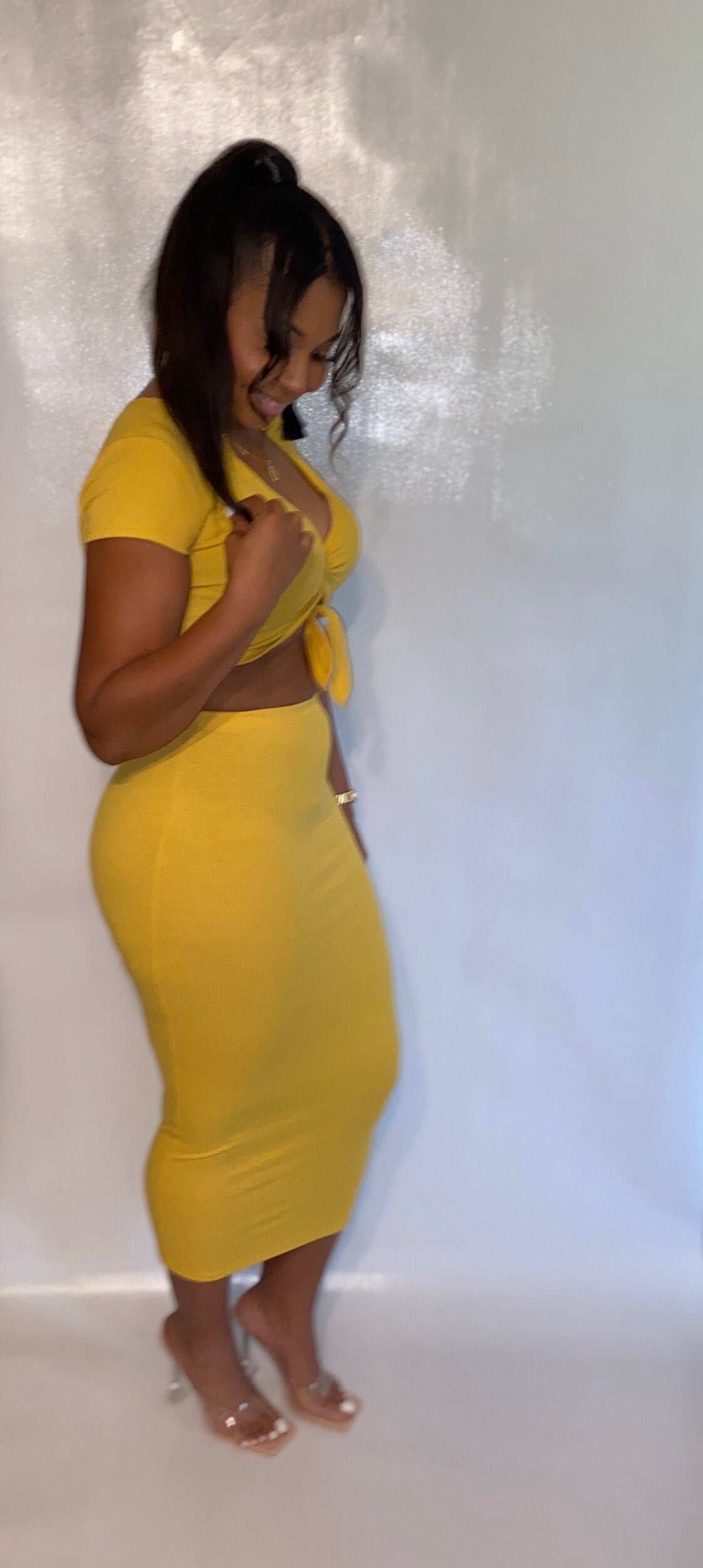 Sexy Mustard Skirt Set