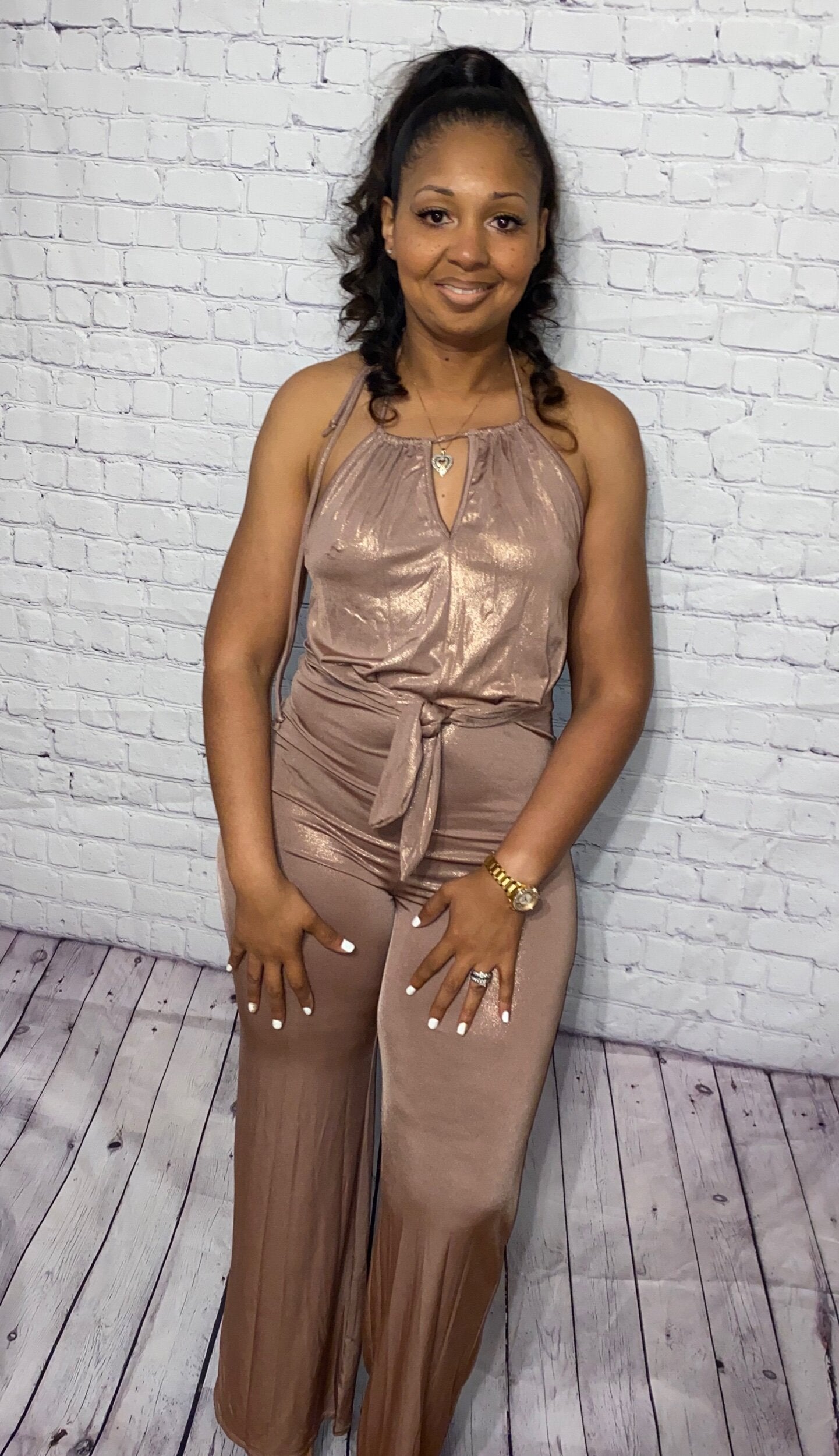 Rose gold jumpsuit