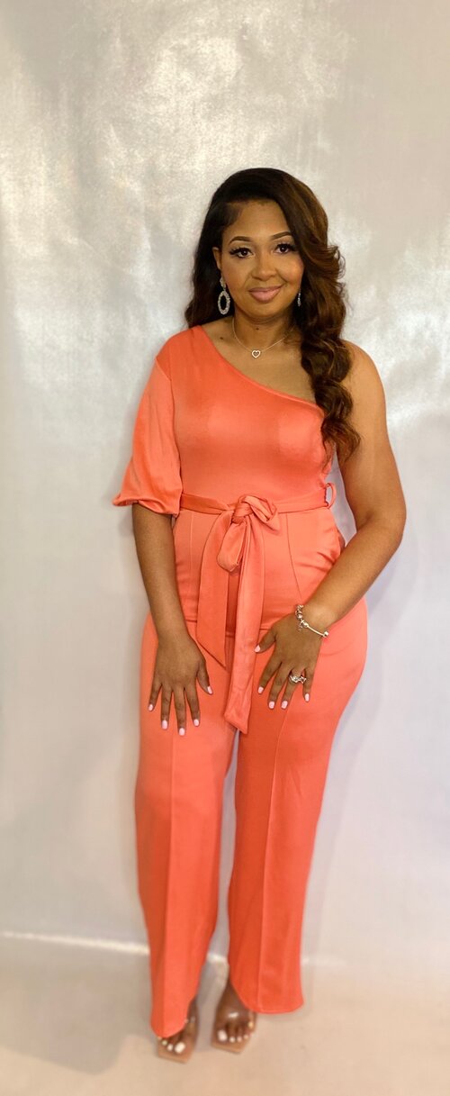 Spring Break Jumpsuit - Coral
