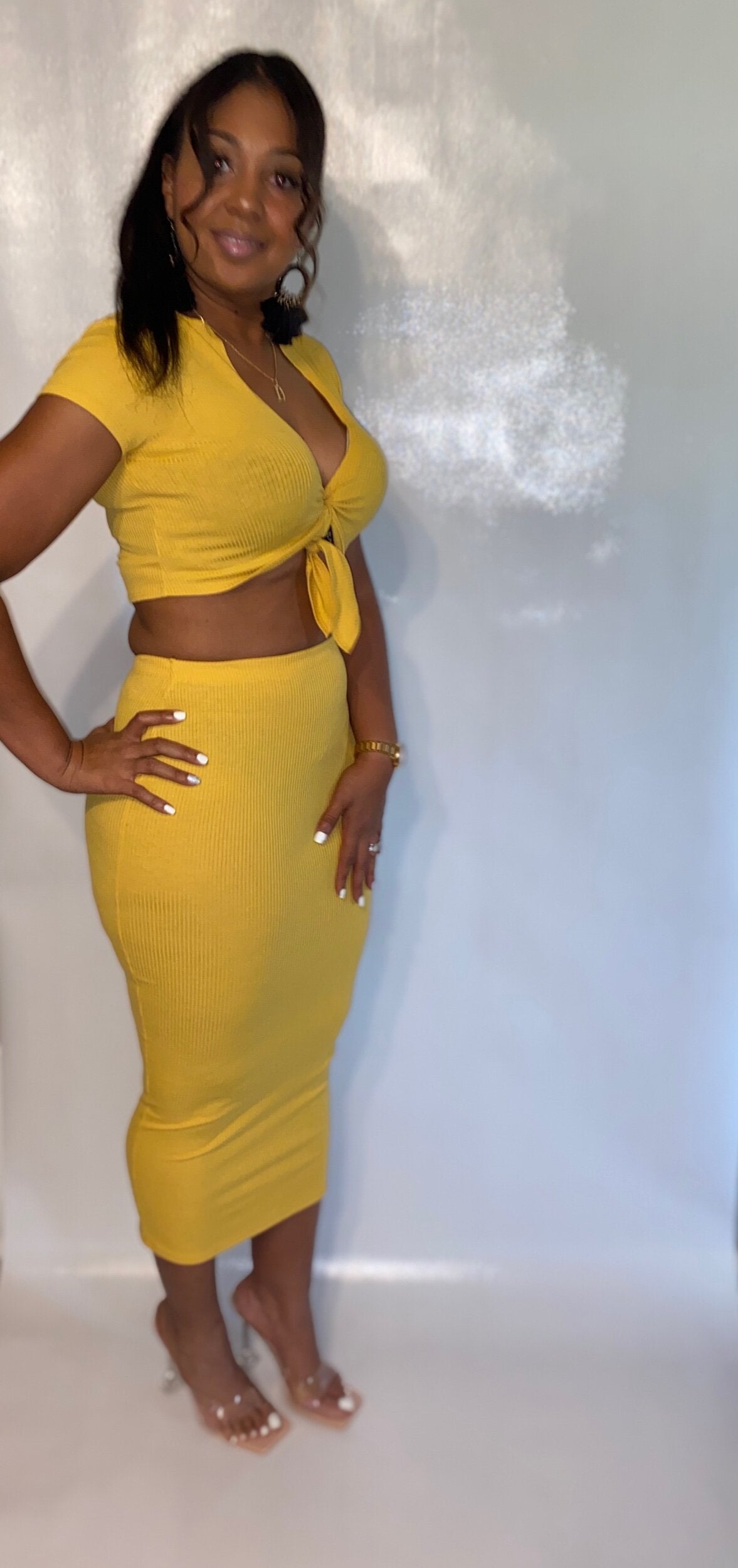 Sexy Mustard Skirt Set