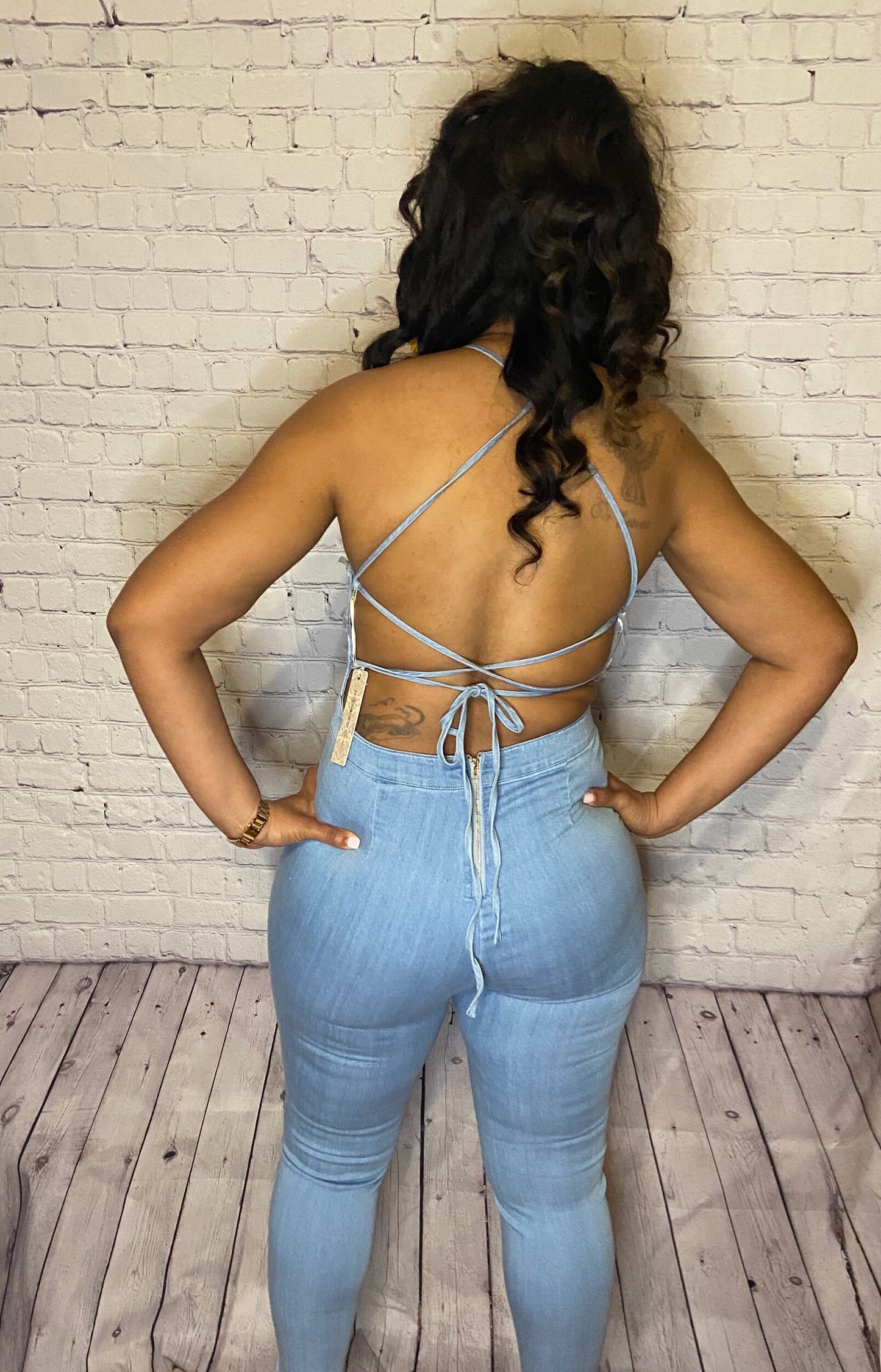 Sexy crisscrossed jumpsuit