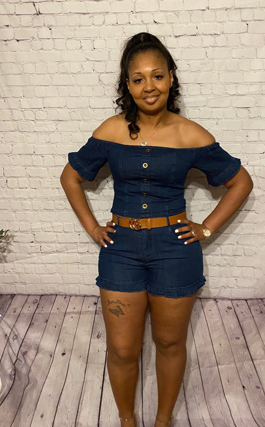 Cold Shoulder Short Set